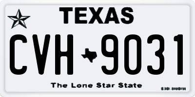 TX license plate CVH9031