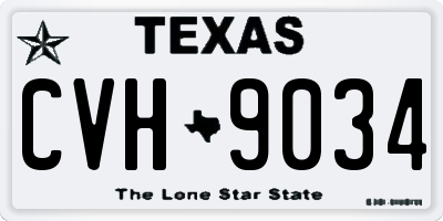 TX license plate CVH9034