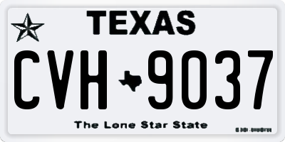 TX license plate CVH9037