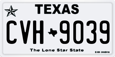 TX license plate CVH9039