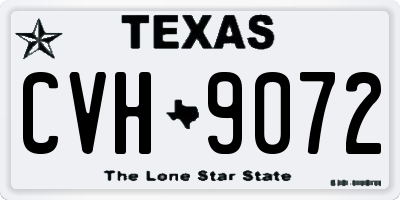 TX license plate CVH9072