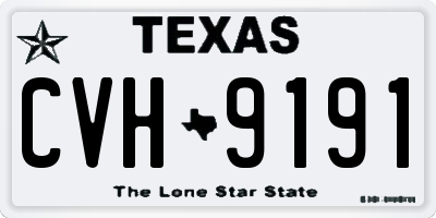 TX license plate CVH9191