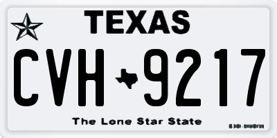 TX license plate CVH9217