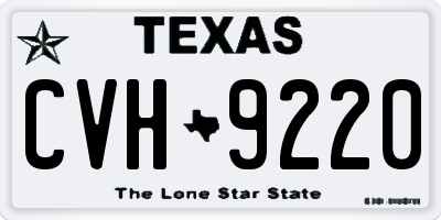 TX license plate CVH9220