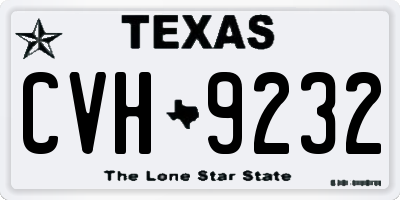 TX license plate CVH9232
