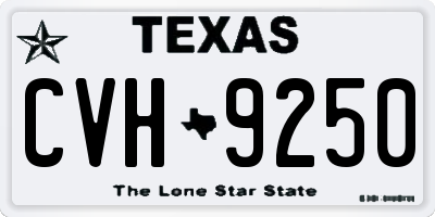 TX license plate CVH9250