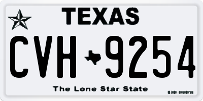 TX license plate CVH9254