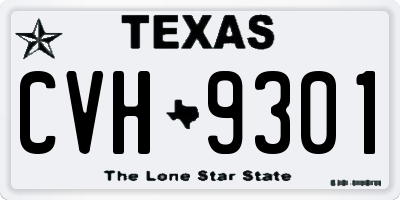 TX license plate CVH9301