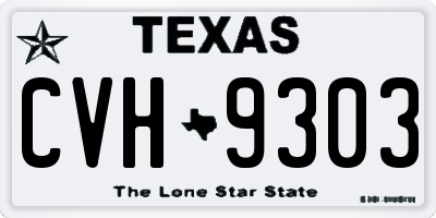 TX license plate CVH9303