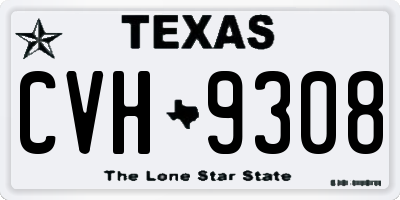 TX license plate CVH9308