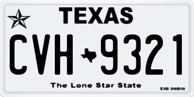 TX license plate CVH9321