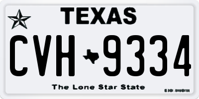 TX license plate CVH9334