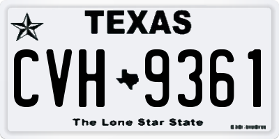 TX license plate CVH9361