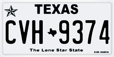 TX license plate CVH9374