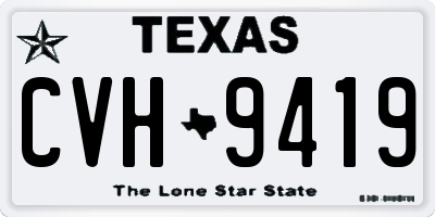 TX license plate CVH9419