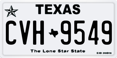 TX license plate CVH9549