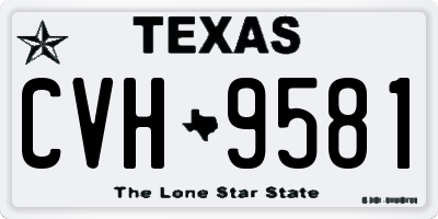 TX license plate CVH9581