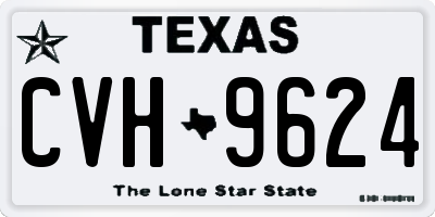 TX license plate CVH9624