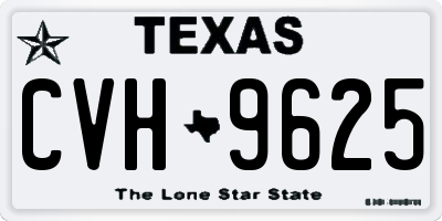 TX license plate CVH9625
