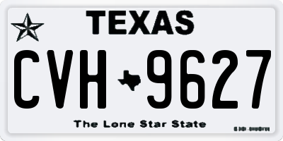 TX license plate CVH9627
