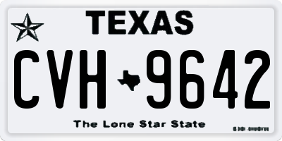 TX license plate CVH9642