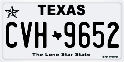 TX license plate CVH9652