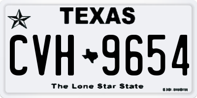 TX license plate CVH9654
