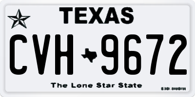 TX license plate CVH9672