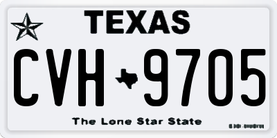 TX license plate CVH9705