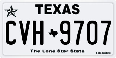 TX license plate CVH9707