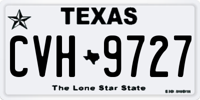 TX license plate CVH9727