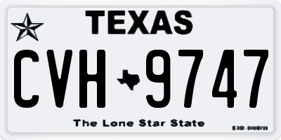 TX license plate CVH9747
