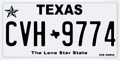 TX license plate CVH9774