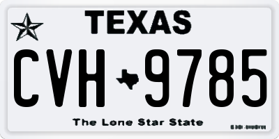 TX license plate CVH9785