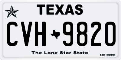 TX license plate CVH9820