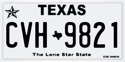 TX license plate CVH9821