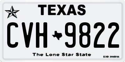 TX license plate CVH9822