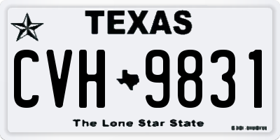 TX license plate CVH9831