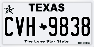 TX license plate CVH9838