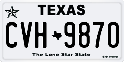 TX license plate CVH9870