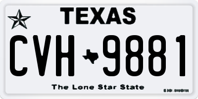 TX license plate CVH9881
