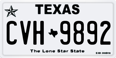 TX license plate CVH9892