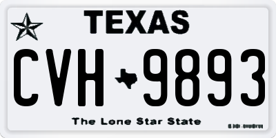 TX license plate CVH9893