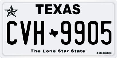 TX license plate CVH9905