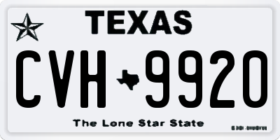 TX license plate CVH9920
