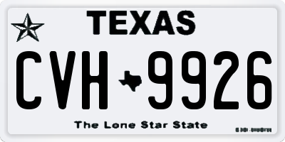 TX license plate CVH9926