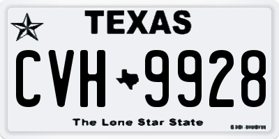 TX license plate CVH9928