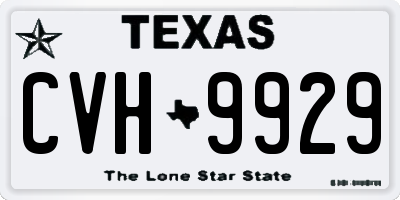 TX license plate CVH9929