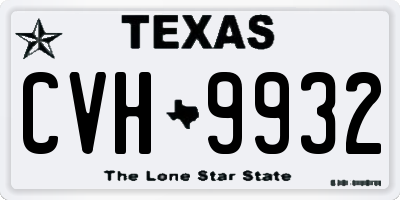 TX license plate CVH9932