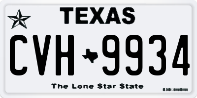 TX license plate CVH9934